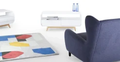 Mueble multimedia compacto Esme – Blanco y fresno