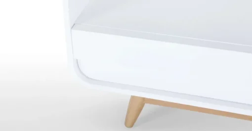 Mueble multimedia compacto Esme – Blanco y fresno
