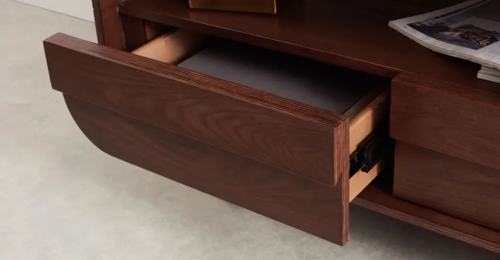 Mueble multimedia compacto Esme – Fresno oscuro