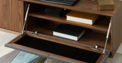 Mueble multimedia de pared Luther – Nogal