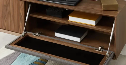 Mueble multimedia de pared Luther – Nogal