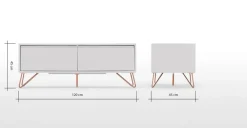 Mueble multimedia Elona – Gris y cobre