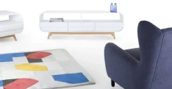 Mueble multimedia Esme – Blanco y fresno