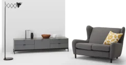 Mueble multimedia grande Marcell – Gris
