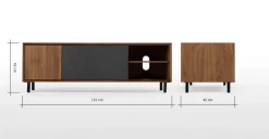 Mueble multimedia grande Luther – Nogal