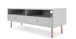 Mueble multimedia Hedra – Gris y cobre