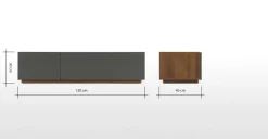 Mueble multimedia Hopkins – Nogal y gris