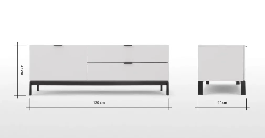 Mueble multimedia Marcell – Gris claro