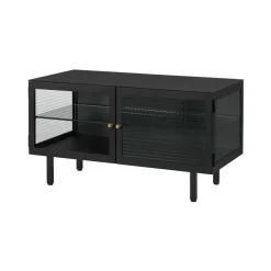 Mueble multimedia Marden – Gris carbón y cristal