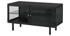 Mueble multimedia Marden – Gris carbón y cristal