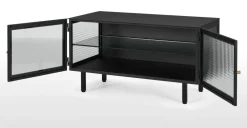 Mueble multimedia Marden – Gris carbón y cristal