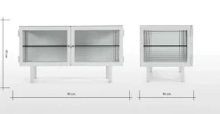 Mueble multimedia Marden – Blanco y cristal