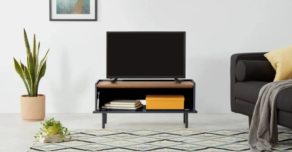 Mueble multimedia Mino – Gris oscuro y roble