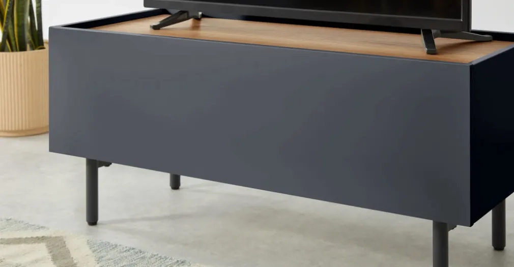 Mueble multimedia Mino – Gris oscuro y roble