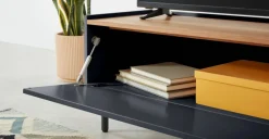 Mueble multimedia Mino – Gris oscuro y roble