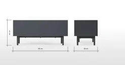 Mueble multimedia Mino – Gris oscuro y roble
