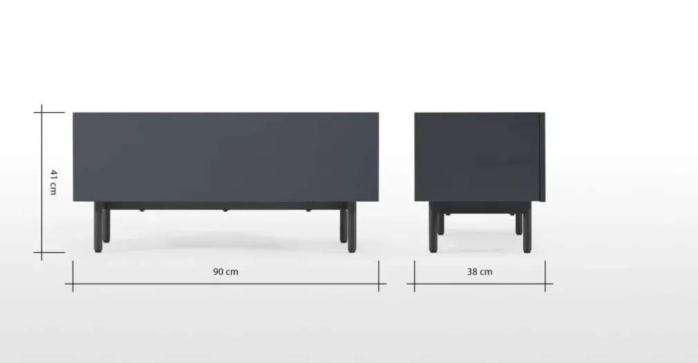 Mueble multimedia Mino – Gris oscuro y roble
