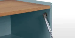 Mueble multimedia Mino – Roble y azul cerceta