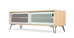 Mueble multimedia Pointillee – Fresno y gris