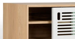 Mueble multimedia Pointillee – Fresno y gris