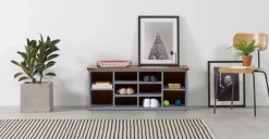 Mueble para recibidor Iona – Gris y pino