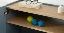 Mueble para recibidor Mino – Roble y azul