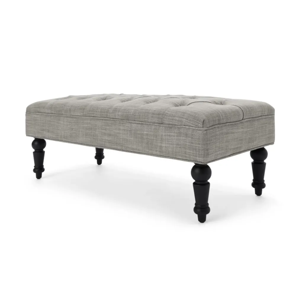 Otomana Bouji – Mezcla de lino color gris