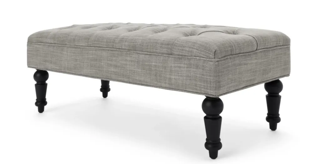 Otomana Bouji – Mezcla de lino color gris