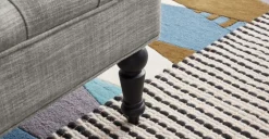 Otomana Bouji – Mezcla de lino color gris