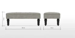 Otomana Bouji – Mezcla de lino color gris