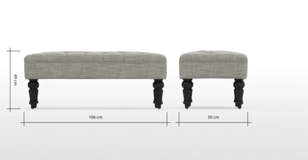 Otomana Bouji – Mezcla de lino color gris