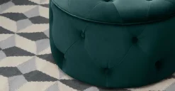 Puf Redondo Pequeño con Almacenaje Hampton – Azul Espuma de Mar