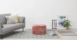 Puf Redondo Pequeño con Almacenaje Hampton – Rosa Palo