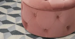 Puf Redondo Pequeño con Almacenaje Hampton – Rosa Palo