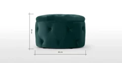 Puf Redondo Pequeño con Almacenaje Hampton – Azul Espuma de Mar