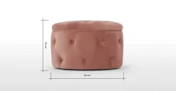 Puf Redondo Pequeño con Almacenaje Hampton – Rosa Palo