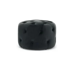 Puf Redondo Pequeño Hampton – Gris Medianoche