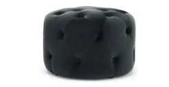 Puf Redondo Pequeño Hampton – Gris Medianoche