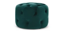 Puf Redondo Pequeño Hampton – Azul Espuma de Mar