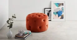 Puf Redondo Pequeño Hampton – Naranja Llama