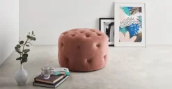 Puf Redondo Pequeño Hampton – Palo Rosa