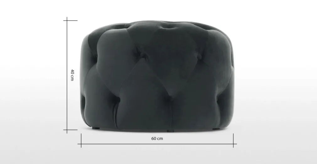 Puf Redondo Pequeño Hampton – Gris Medianoche