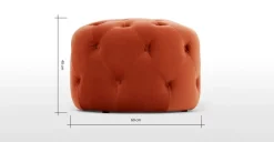 Puf Redondo Pequeño Hampton – Naranja Llama