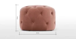 Puf Redondo Pequeño Hampton – Palo Rosa