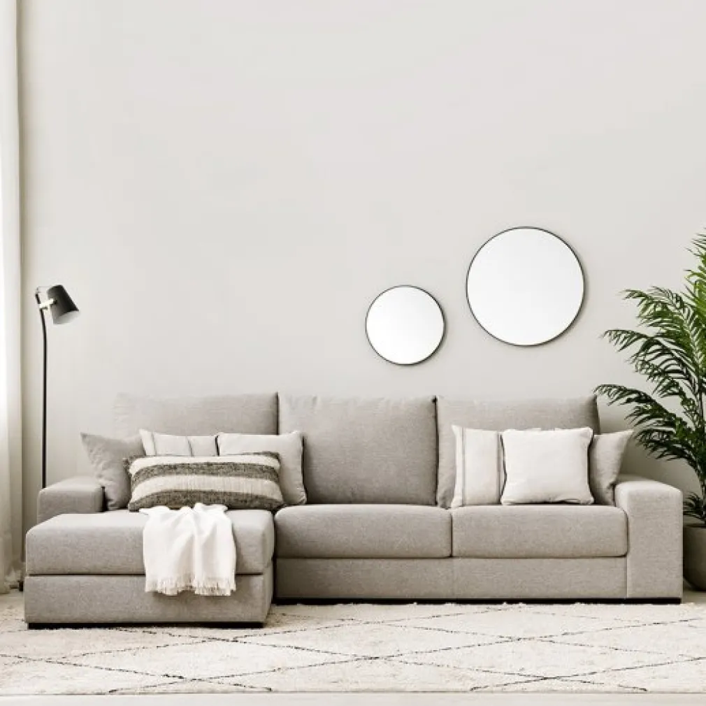 Seccional con Chaise Longue a la Izquierda Sound – Gris Claro