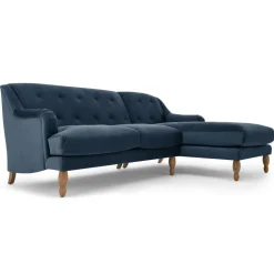 Seccional con Chaise Longue a la Derecha Ariana – Azul Zafiro