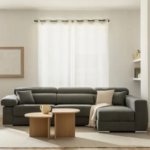 Seccional con Chaise Longue a la Derecha Dolmen – Gris Oscuro