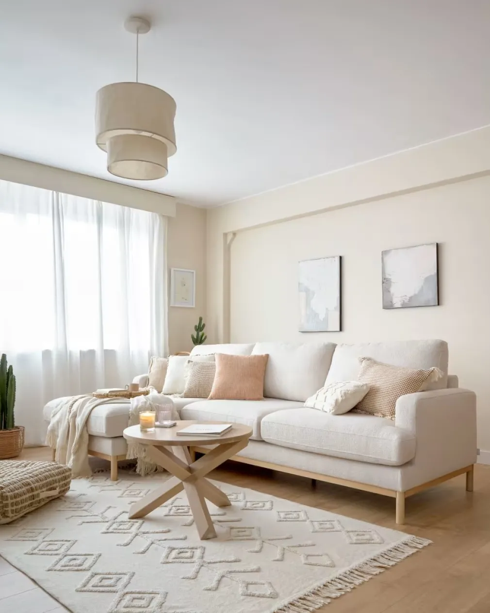 Seccional con Chaise Longue a la Izquierda Mihaela – Blanco