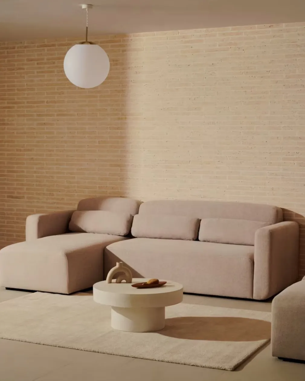 Seccional con Chaise Longue a la Izquierda Neom – Beige