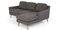 Seccional con Chaise Longue a la Derecha Rufus – Gris Rinoceronte